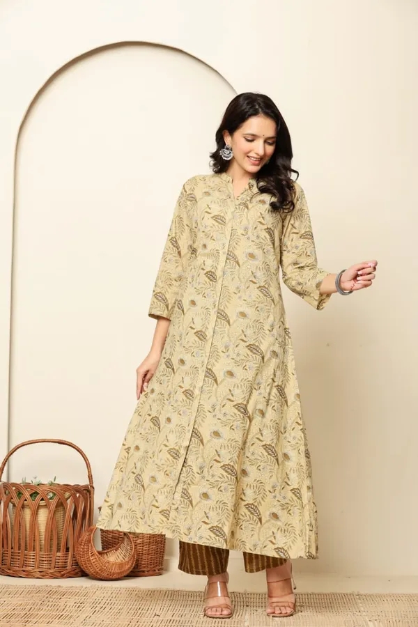 Beige_Premium_Cotton_A-Line_3_piece_set_For_Women