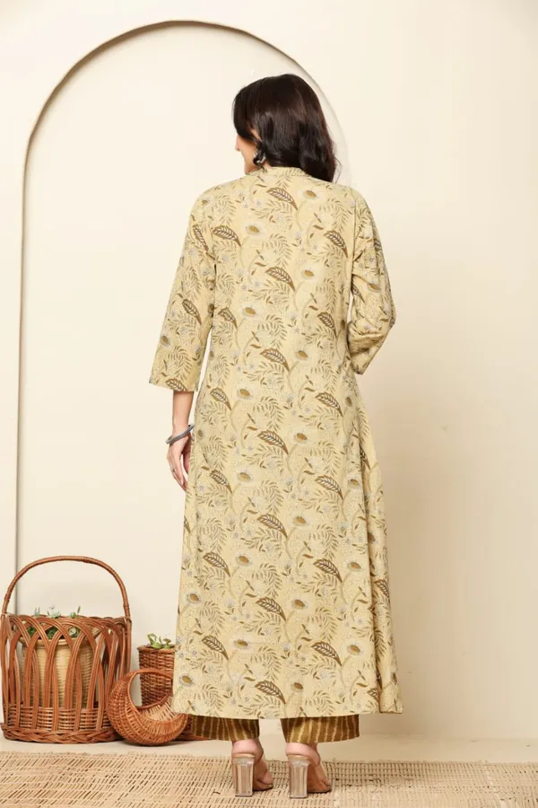 Beige_Premium_Cotton_A-Line_3_piece_set_For_Women