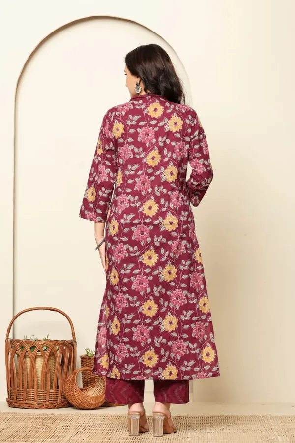 Maroon_Cotton_Straight_3_piece_set_For_Women
