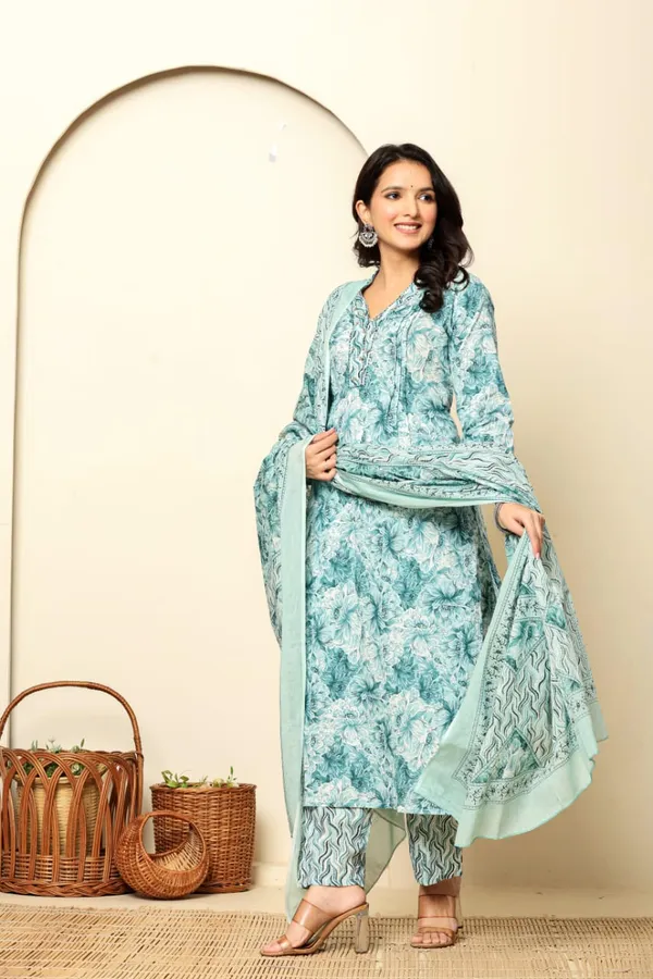 Blue_Cotton_Straight_3_piece_set_For_Women