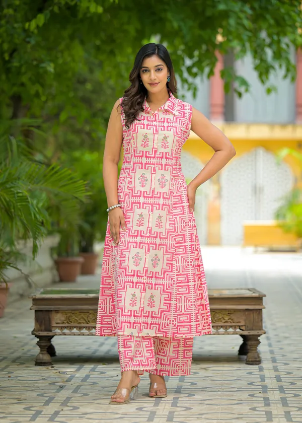 Pink_Cotton_Long_Co-Ord_Set_For_Women