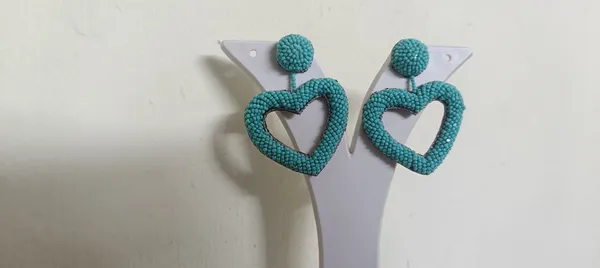 Turquoise_Beaded_Heart_Drop_Earrings_For_Women