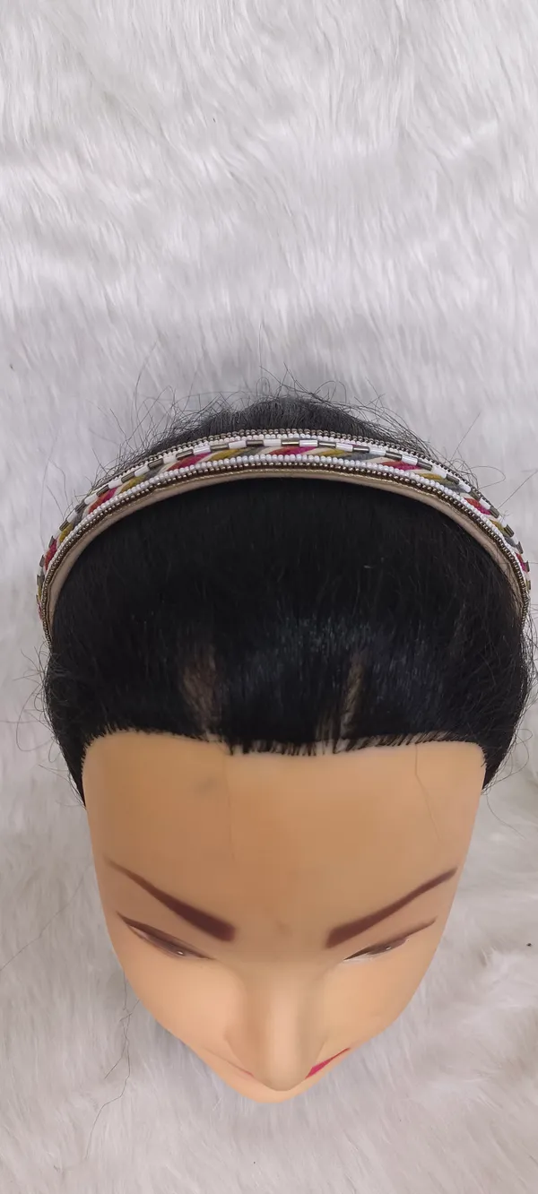 Multicolor_Beaded_Thin_Metal_Hairband_For_Women