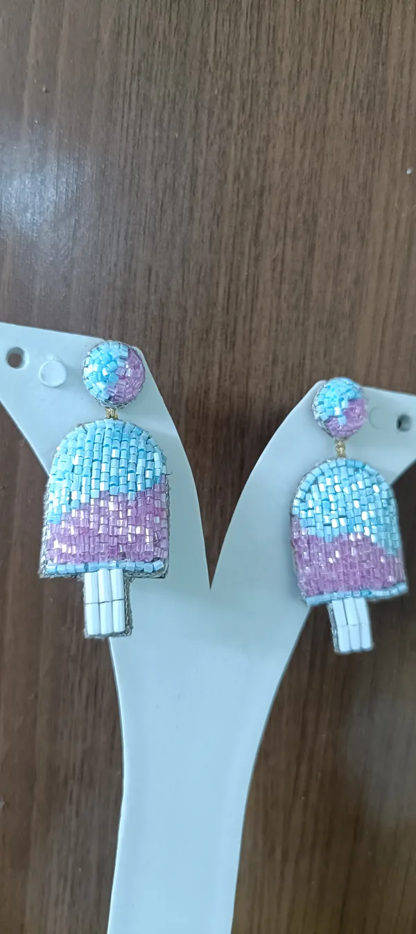 Blue_Pink_Beaded_Ice_Cream_Drop_Earrings_For_Women