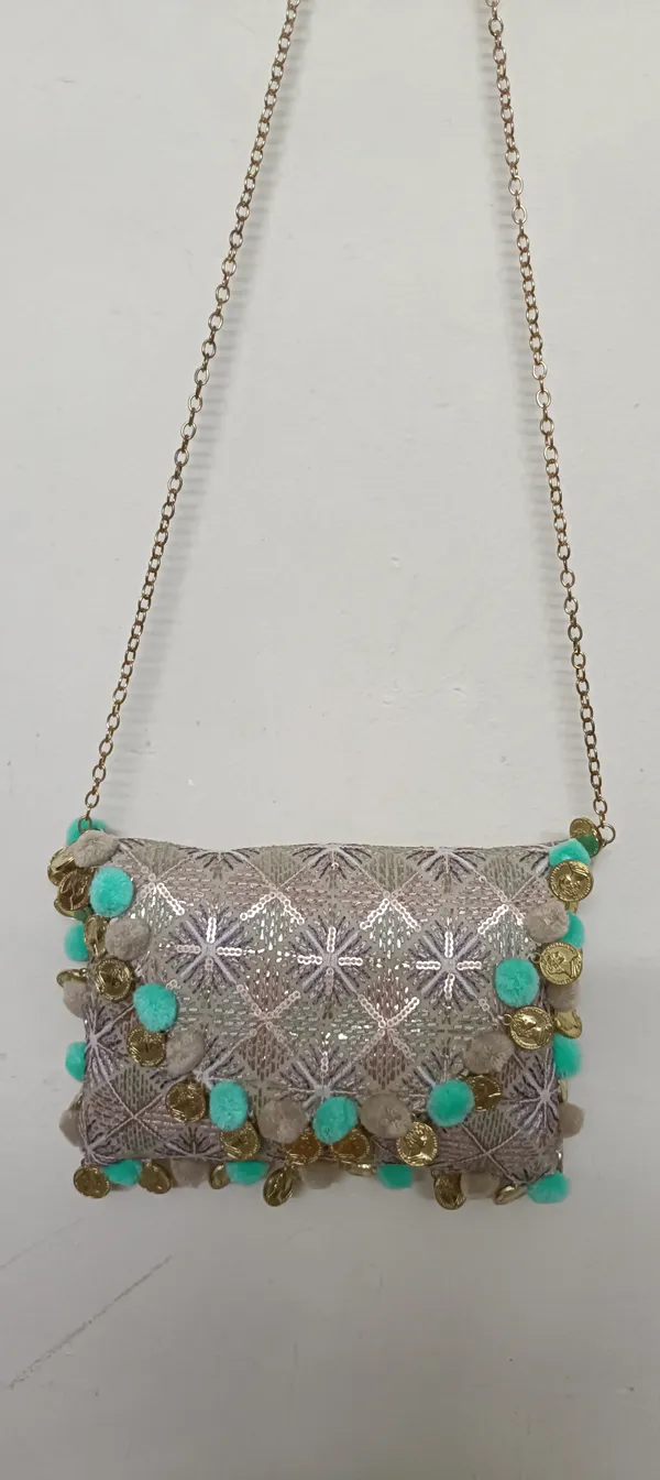 Cotton_Sequin_Embroidered_Coin_Pom_Pom_Trim_Sling_Bag_For_Women