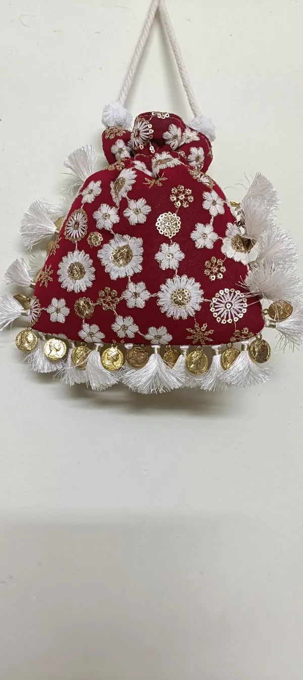 Maroon_Cotton_Embroidered_Potli_Bag_With_Tassels_For_Women
