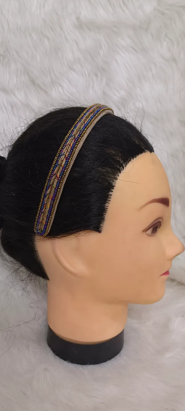 Multicolor_Cotton_Beaded_Embroidered_Hairband_For_Women