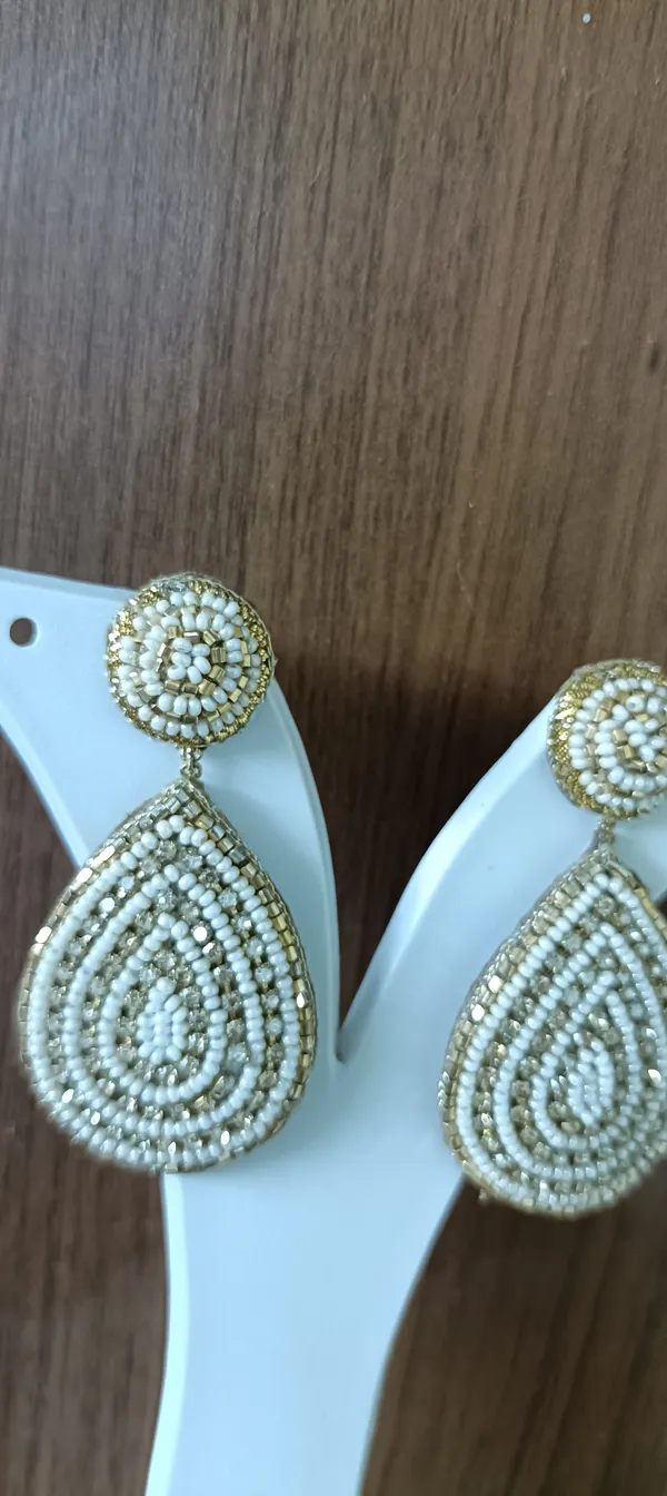 White_Gold_Beaded_Teardrop_Dangler_Earrings_For_Women