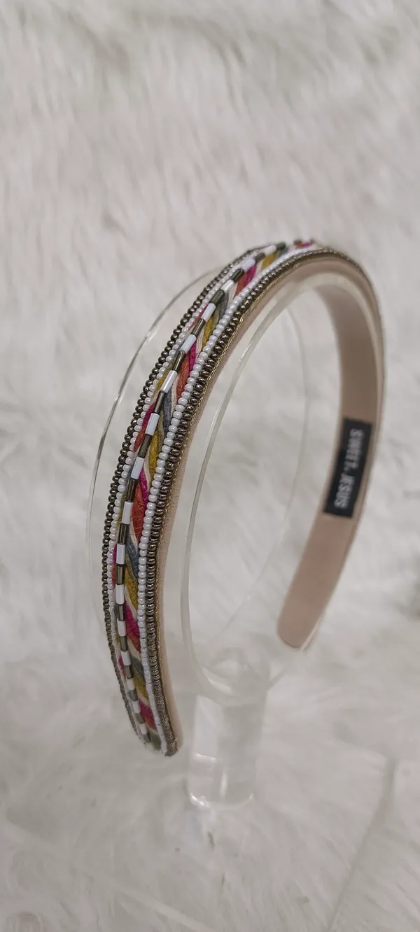 Multicolor_Beaded_Thin_Metal_Hairband_For_Women