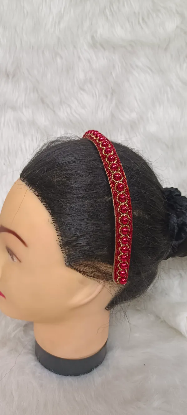 Red_Satin_Pearl_Beaded_Embellished_Hairband_For_Women