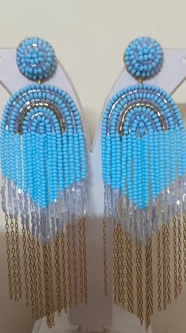 Turquoise_Beaded_Fringe_Tassel_Drop_Earrings_For_Women