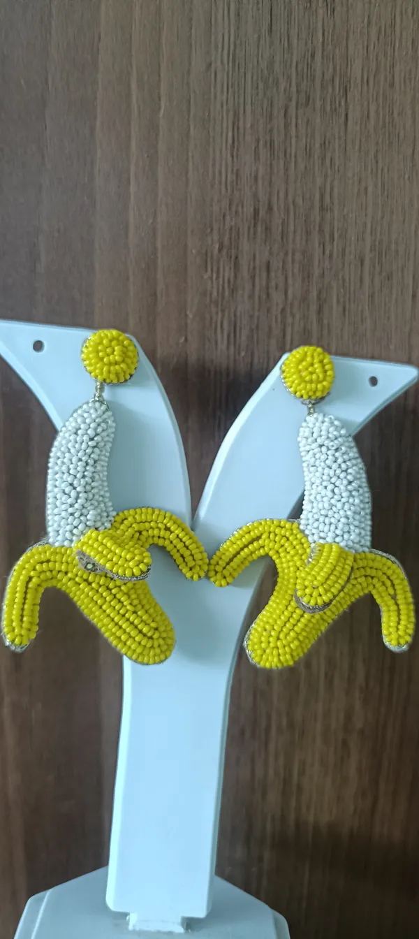 Gold_Beaded_Sequin_Banana_Statement_Earrings_For_Women