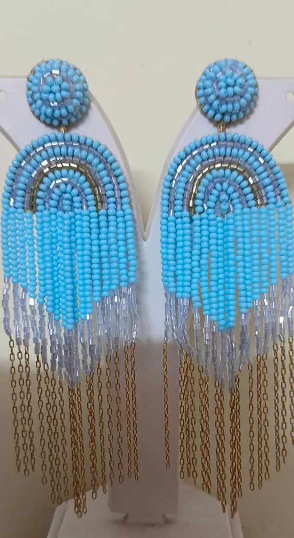 Turquoise_Beaded_Fringe_Tassel_Drop_Earrings_For_Women