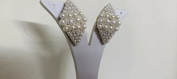 White_Pearl_Cluster_Studded_Statement_Earrings_For_Women