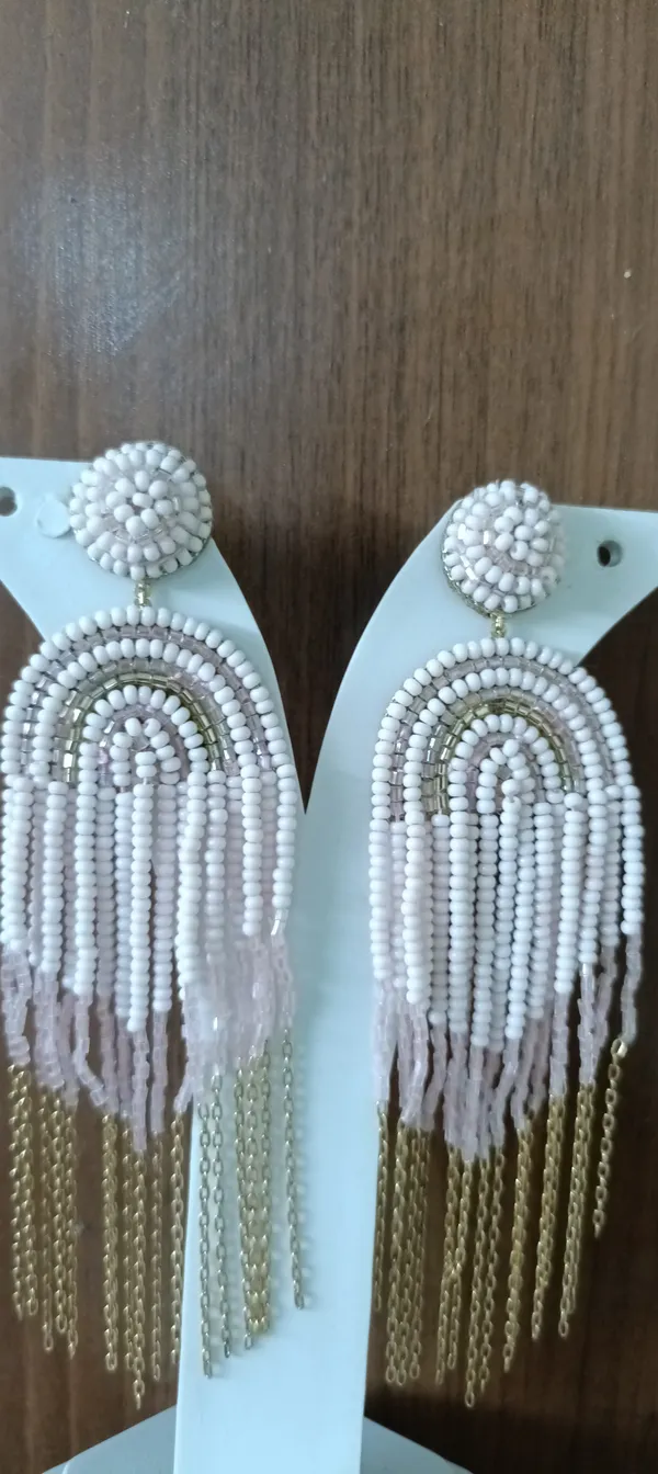 Baby_Pink_Beaded_Tassel_Fringe_Statement_Earrings_For_Women