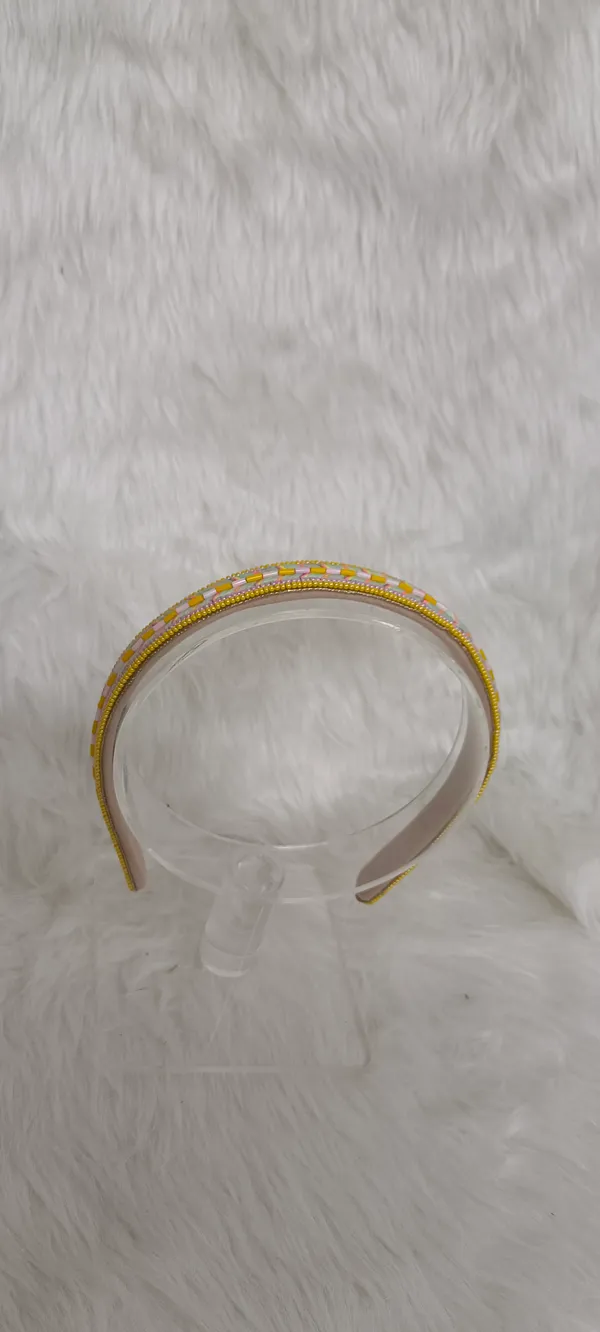 Yellow_Pink_Beaded_Braided_Hairband_For_Women