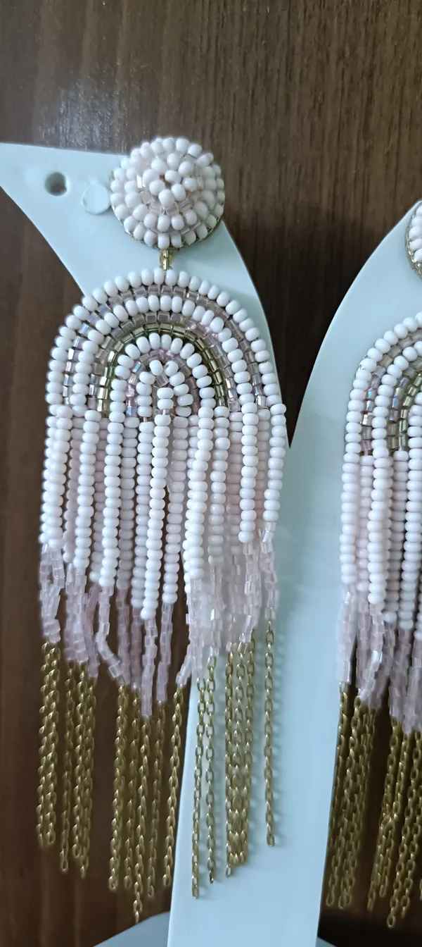 Baby_Pink_Beaded_Tassel_Fringe_Statement_Earrings_For_Women