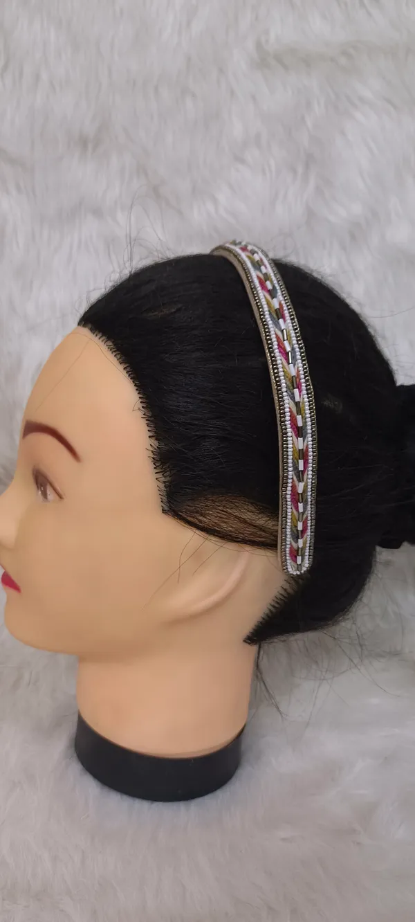 Multicolor_Beaded_Thin_Metal_Hairband_For_Women