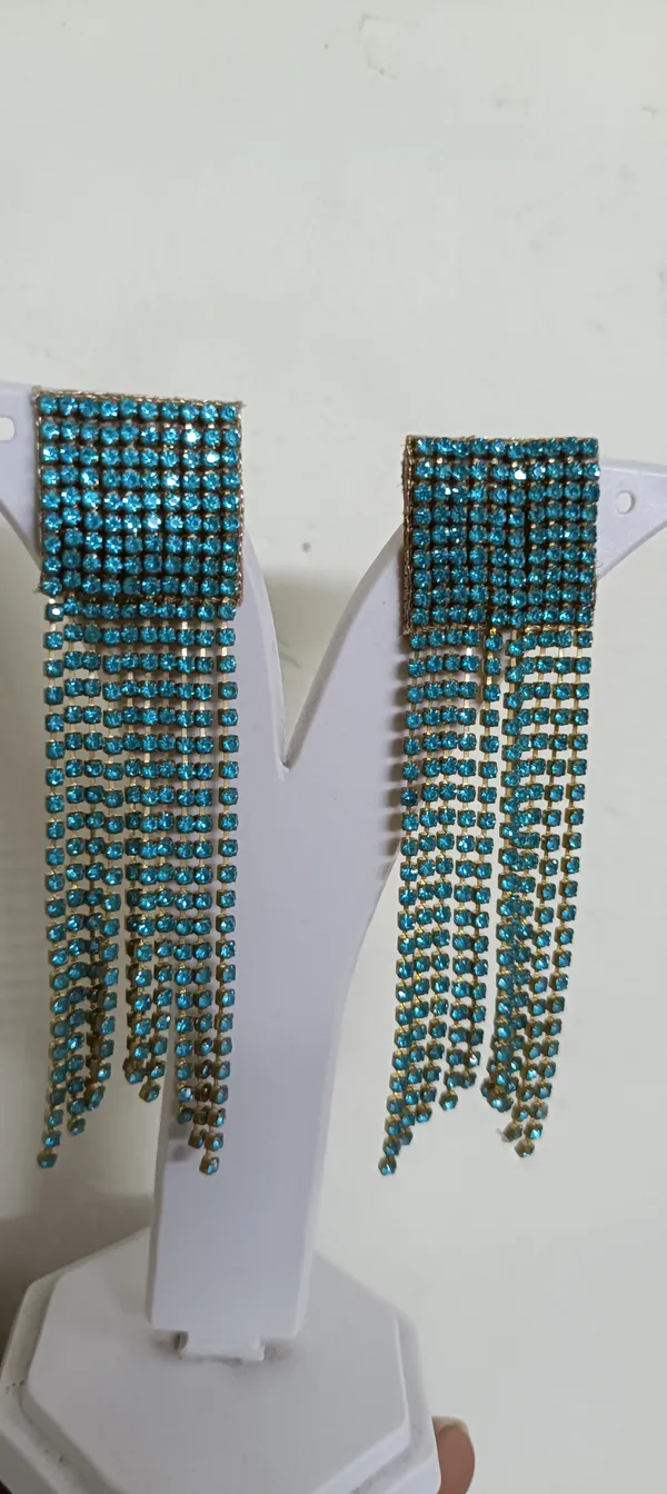 Turquoise_Crystal_Studded_Tassel_Drop_Earrings_For_Women