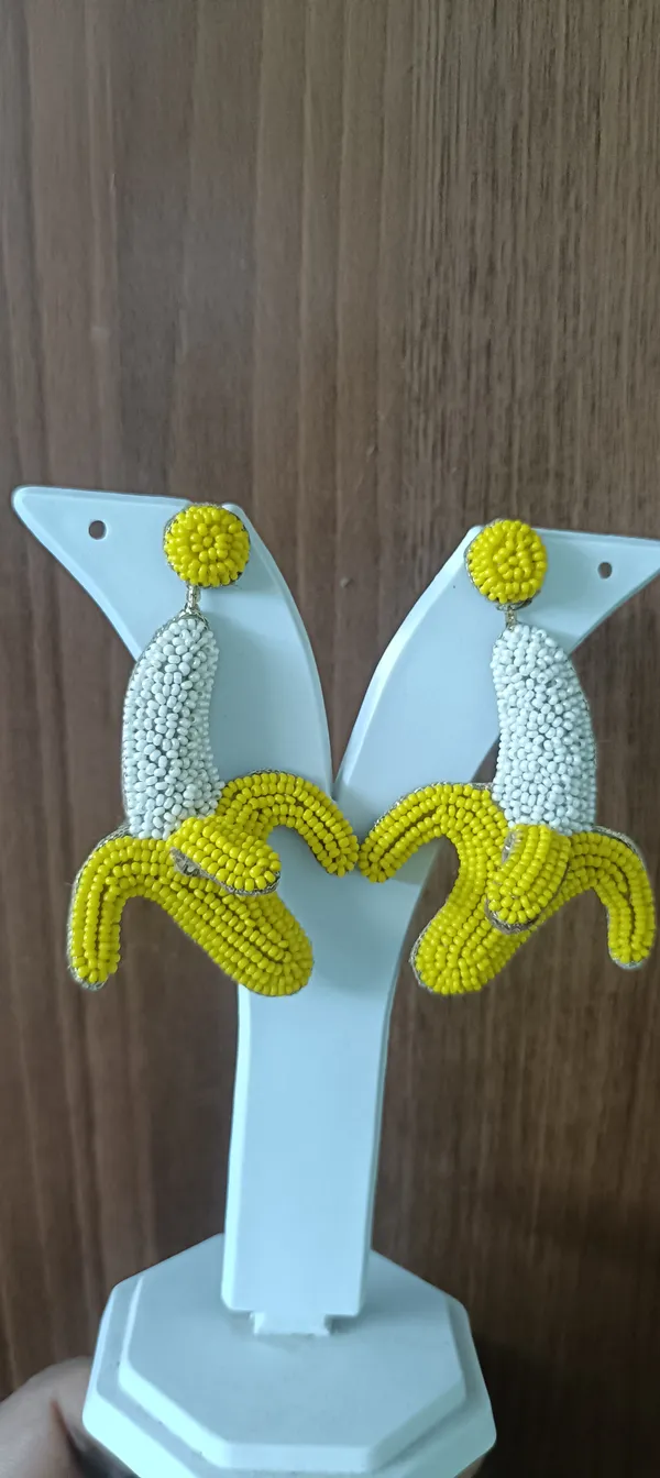 Gold_Beaded_Sequin_Banana_Statement_Earrings_For_Women