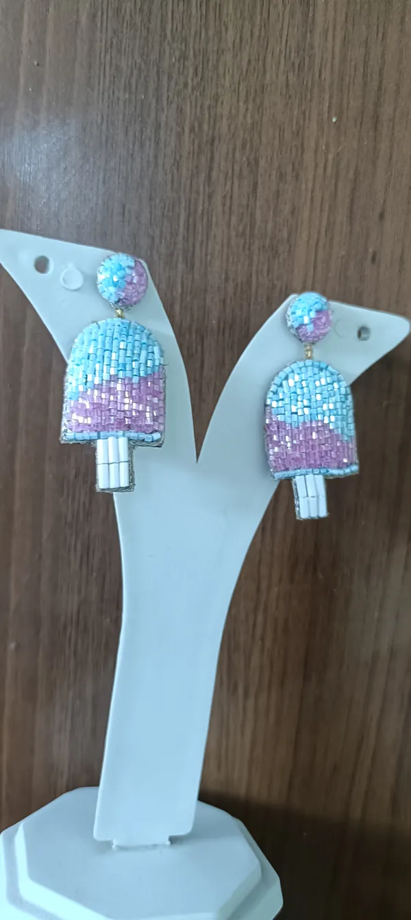 Blue_Pink_Beaded_Ice_Cream_Drop_Earrings_For_Women