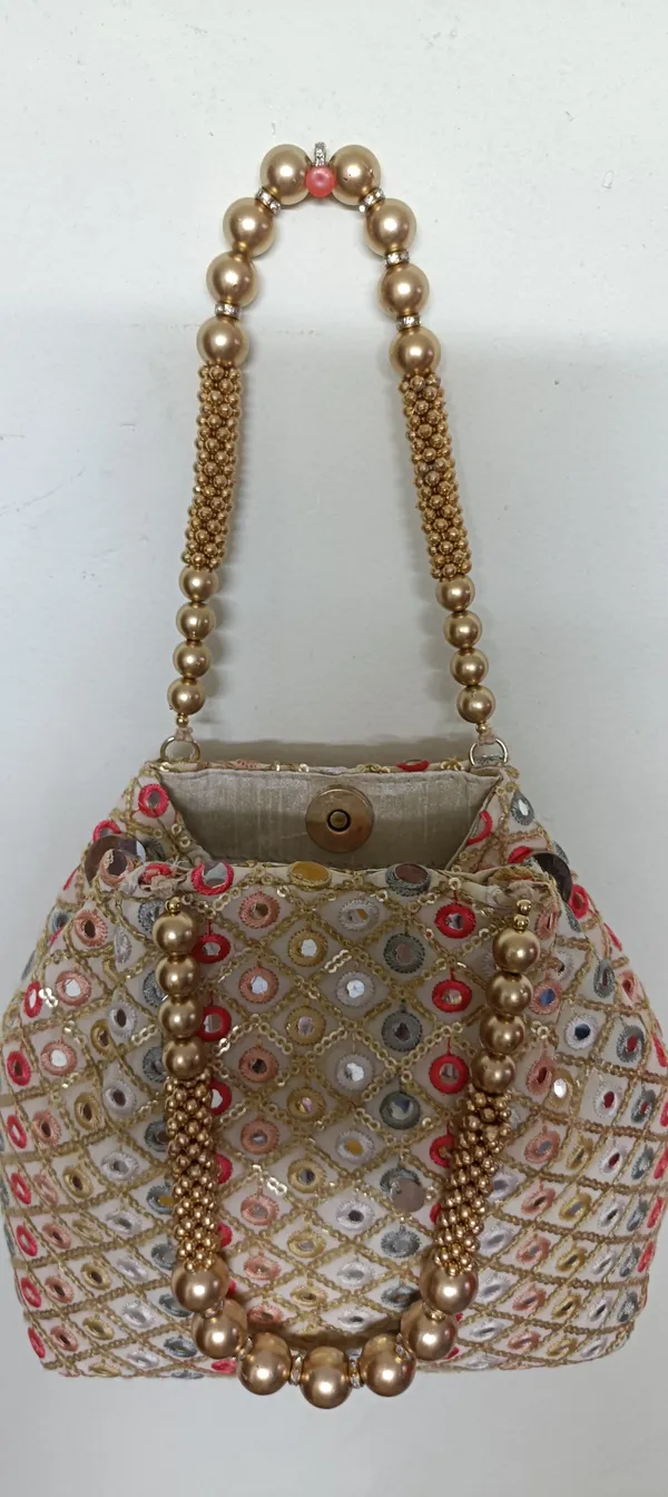 Beige_Cotton_Embroidered_Mirror_Work_Potli_Handbag_For_Women
