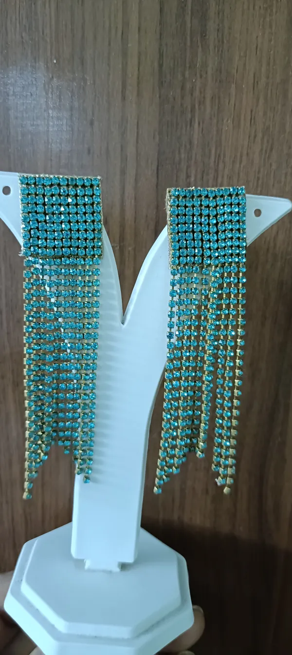 Turquoise_Crystal_Studded_Tassel_Drop_Earrings_For_Women