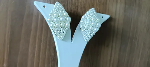 White_Pearl_Cluster_Studded_Statement_Earrings_For_Women