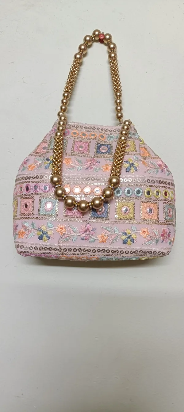Pink_Cotton_Embroidered_Mirror_Work_Beaded_Handle_Potli_Handbag_For_Women