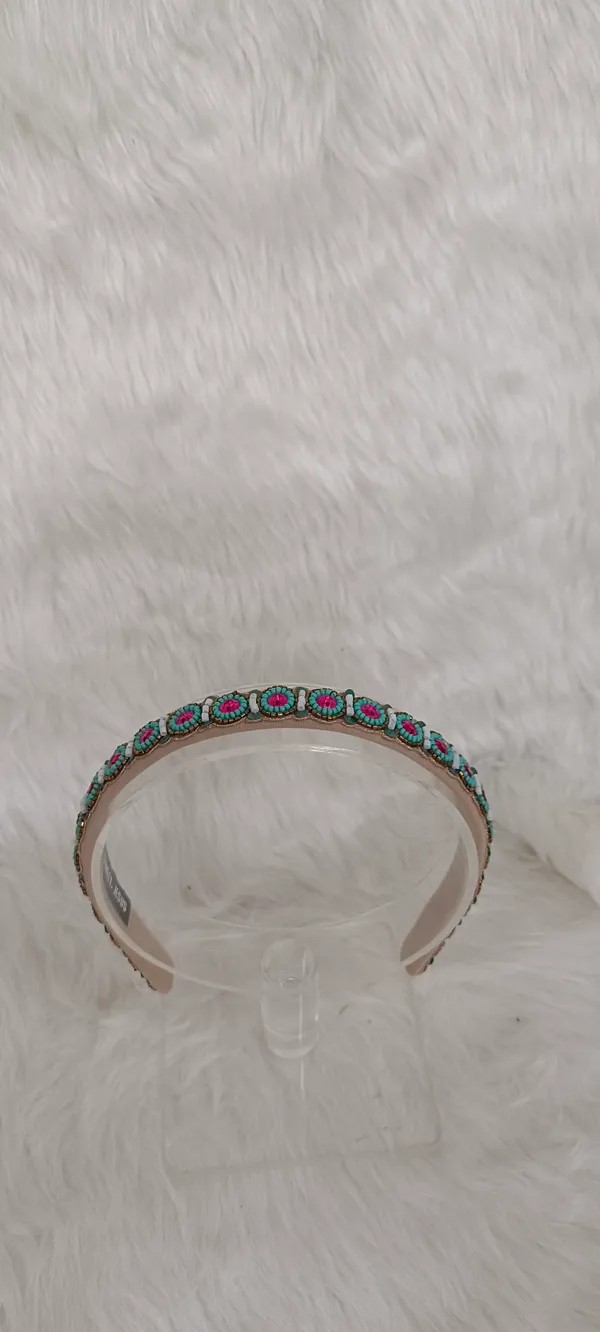 Turquoise_Pink_Satin_Beaded_Embellished_Hairband_For_Women