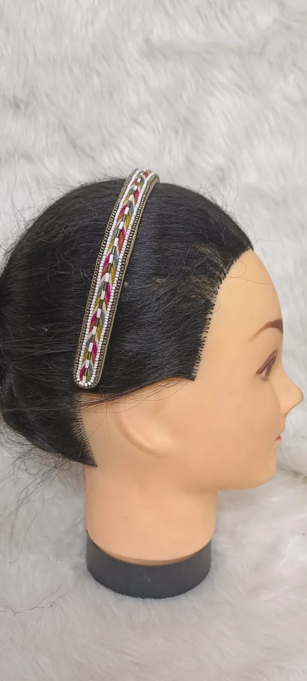 Multicolor_Beaded_Thin_Metal_Hairband_For_Women