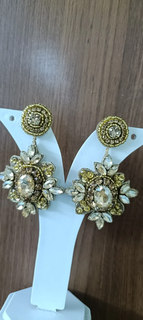 Gold_Beaded_Floral_Stone_Studded_Drop_Earrings_For_Women