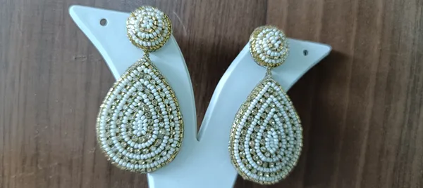 White_Gold_Beaded_Teardrop_Dangler_Earrings_For_Women