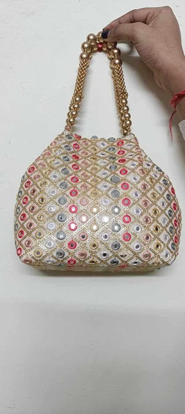 Beige_Cotton_Embroidered_Mirror_Work_Potli_Handbag_For_Women