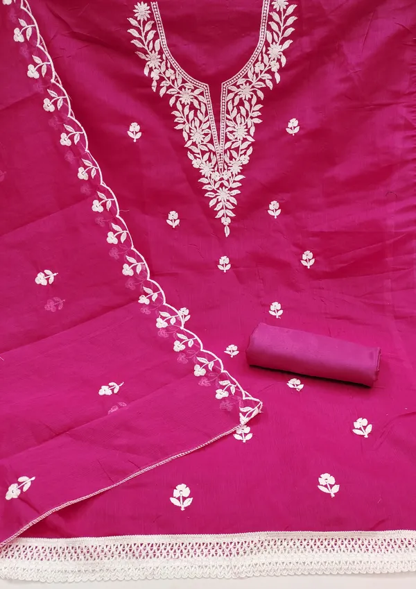 Pink_Chanderi_Cotton_Salwar_Suit_Dress_Material_With_Elegant_White_Thread_Work_Unstitched