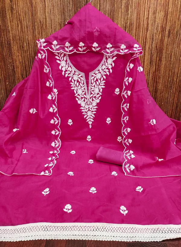 Pink_Chanderi_Cotton_Salwar_Suit_Dress_Material_With_Elegant_White_Thread_Work_Unstitched