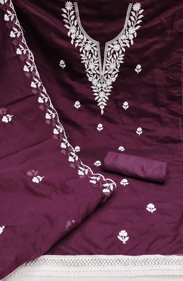 Purple_Chanderi_Cotton_Salwar_Suit_Dress_Material_Set_With_Elegant_White_Thread_Work_Unstitched_For_Women