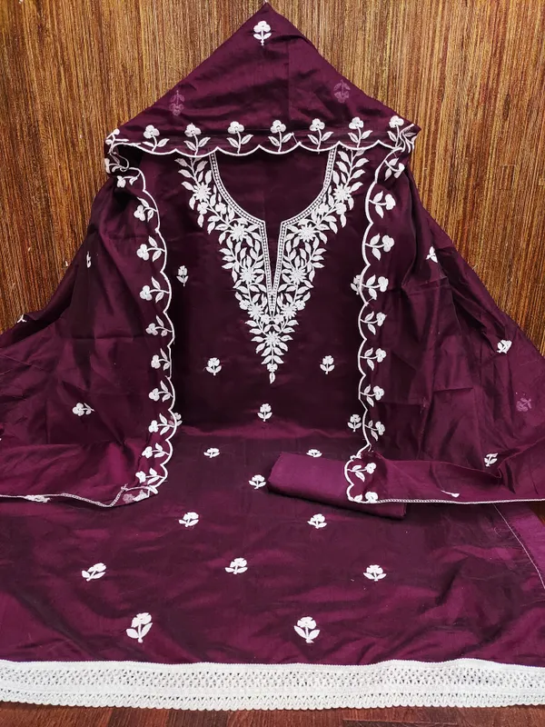 Purple_Chanderi_Cotton_Salwar_Suit_Dress_Material_Set_With_Elegant_White_Thread_Work_Unstitched_For_Women