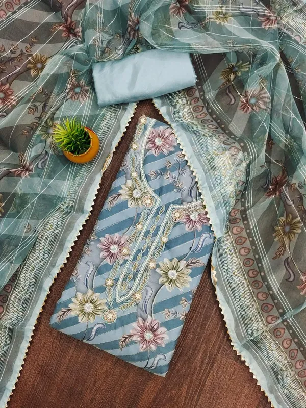 Blue_Royal_Blossom_Organza_Salwar_Suit_With_Zardosi_Work_Unstitched