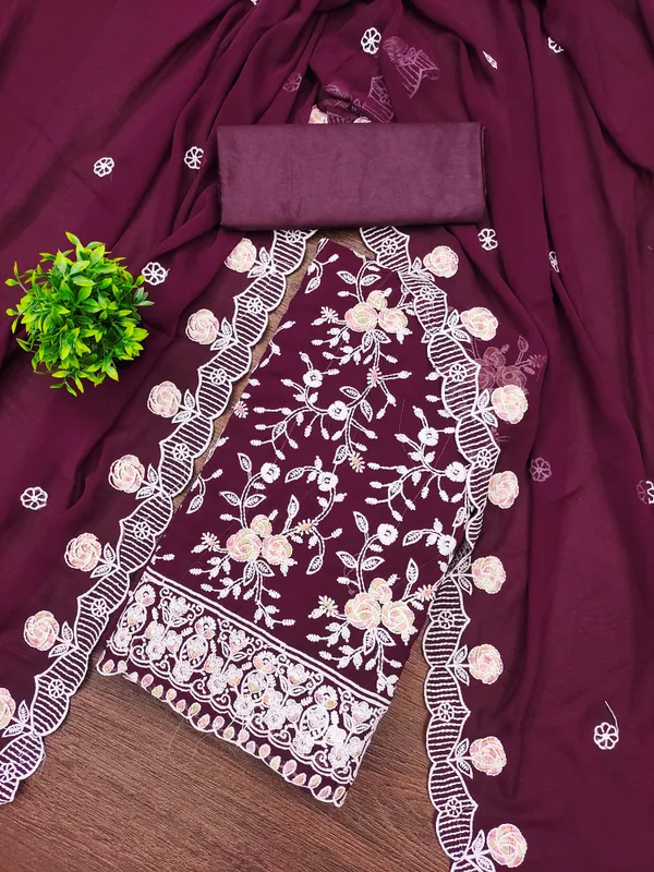 Purple_Georgette_Salwar_Suit_Dress_Material_With_Floral_Thread_Work_Unstitched