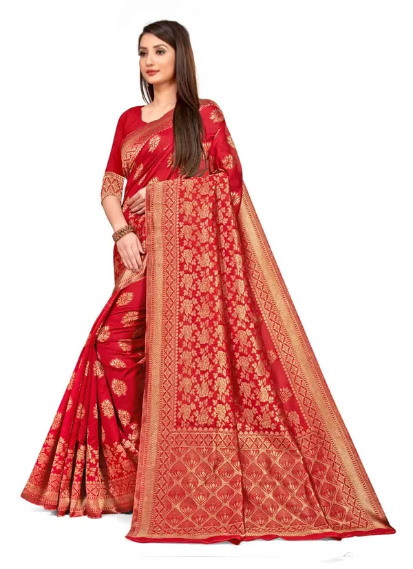 Red_Silk___Premium_&_Elegant_Banarasi_Kanjivaram_Saree_With_Blouse_Piece_For_Women