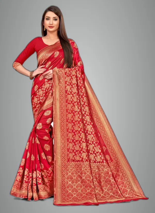 Red_Silk___Premium_&_Elegant_Banarasi_Kanjivaram_Saree_With_Blouse_Piece_For_Women