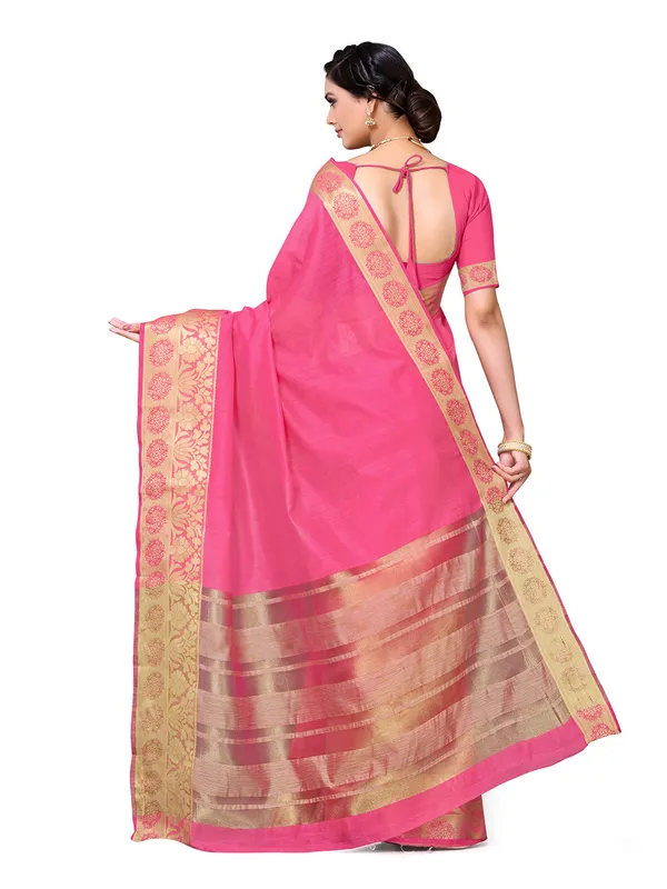 Light_Pink_Cotton_Silk_Premium_&_Elegant_Banarasi_Saree_With_Blouse_Piece_For_Women