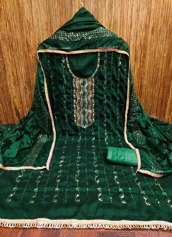 Green_Vichitra_Silk_Salwar_Suit_Dress_Material_With_Multicolor_Thread_&_Sequin_Work