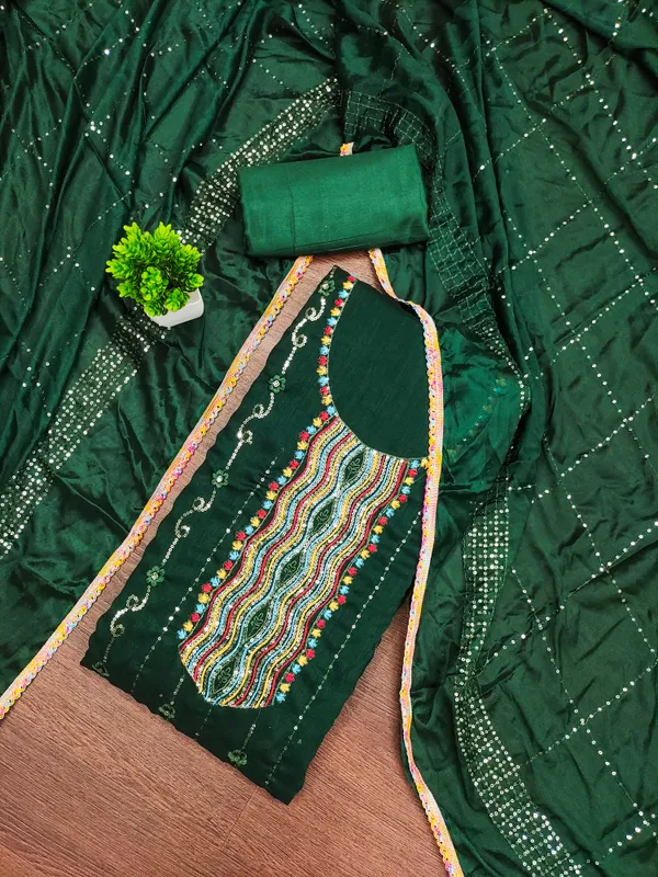 Green_Vichitra_Silk_Salwar_Suit_Dress_Material_With_Multicolor_Thread_&_Sequin_Work