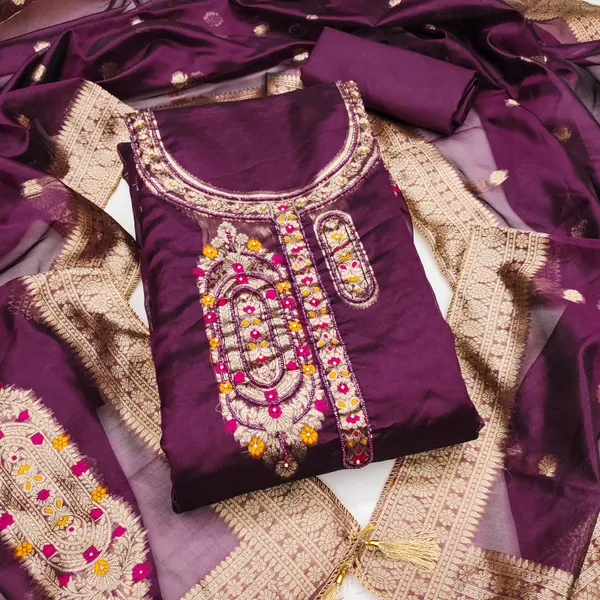 Purple_Banarasi_Silk_Jacquard_Salwar_Suit_Dress_Material_With_Zardosi_Handwork_&_Placement_Woven_Dupatta_Unstitched