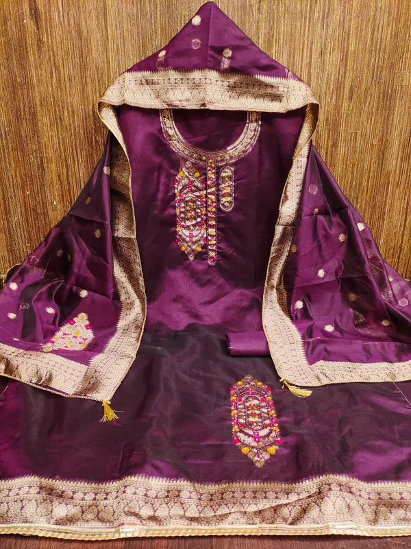 Purple_Banarasi_Silk_Jacquard_Salwar_Suit_Dress_Material_With_Zardosi_Handwork_&_Placement_Woven_Dupatta_Unstitched