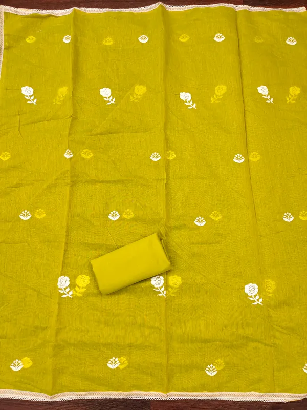 Light_Green_Chanderi_Cotton_Salwar_Suit_Dress_Material_With_Rose_Thread_Work_&_Embroidered_Dupatta_Unstitched