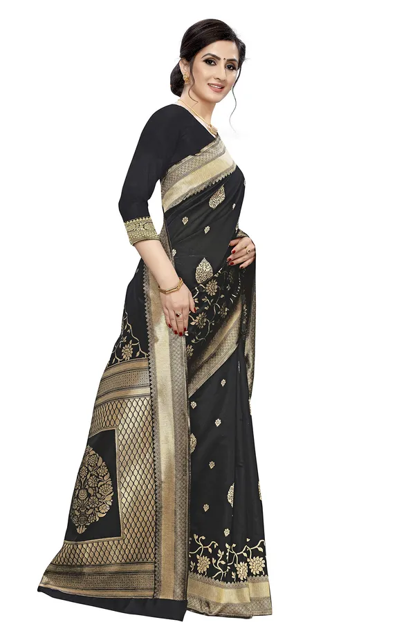 Black_Jacquard_Premium_&_Elegant_Banarasi_Saree_With_Blouse_Piece_For_Women