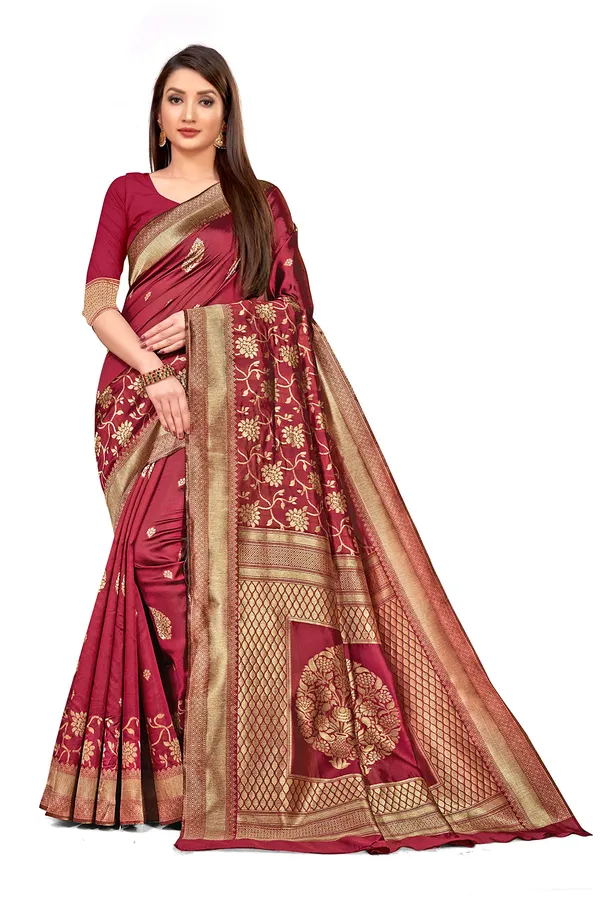 Magenta_Silk___Premium_&_Elegant_Banarasi_Saree_With_Blouse_Piece_For_Women